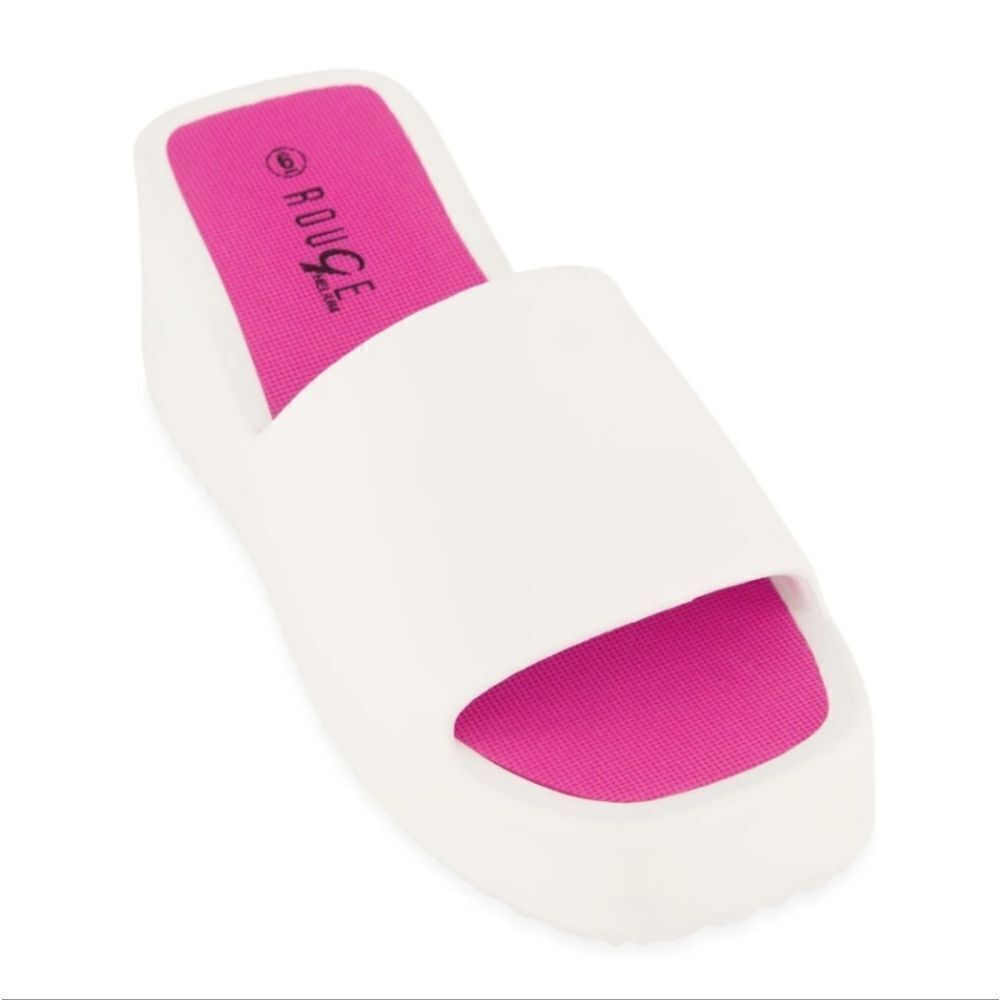 Ladie's White Platform Wedge Sandals